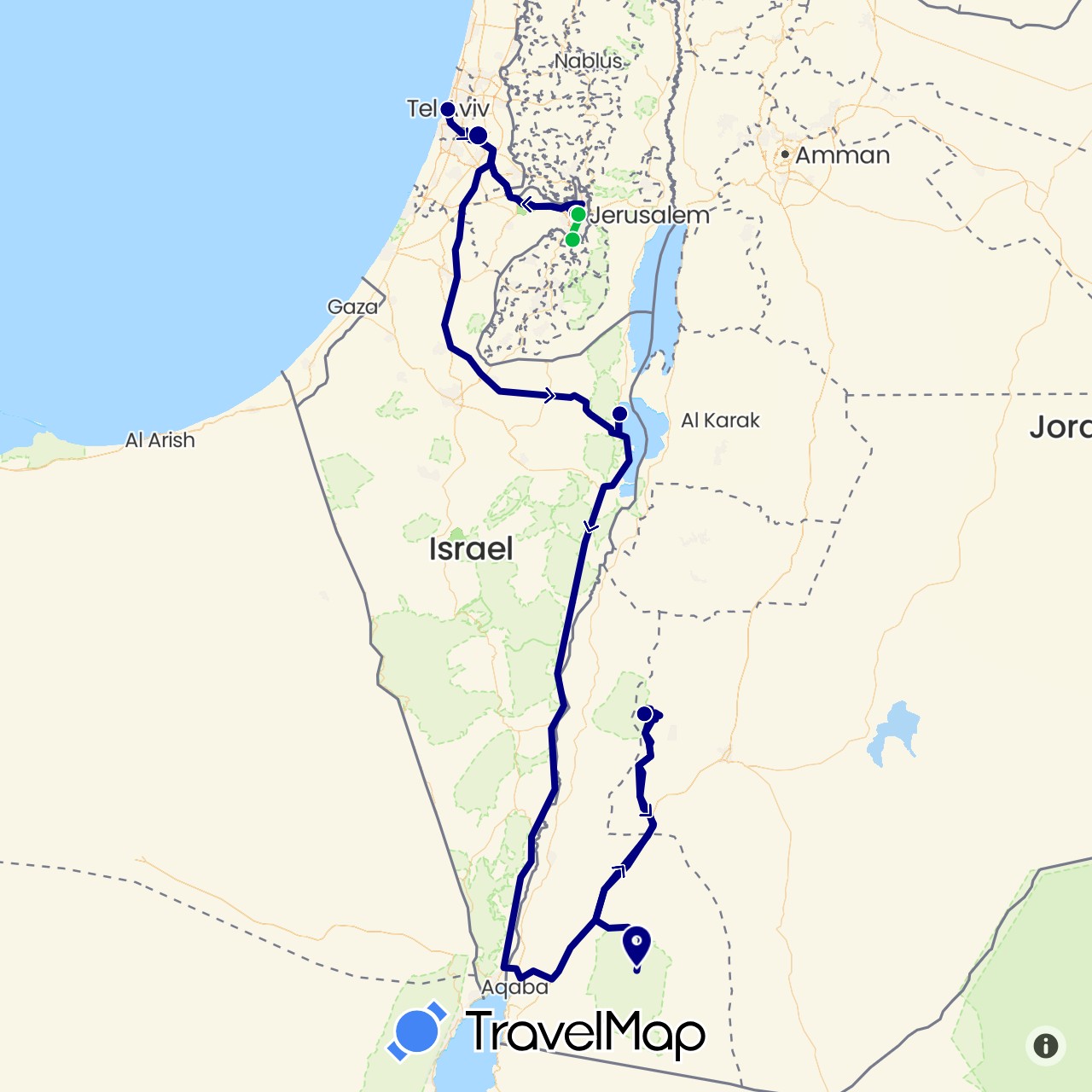TravelMap itinerary: driving, bus