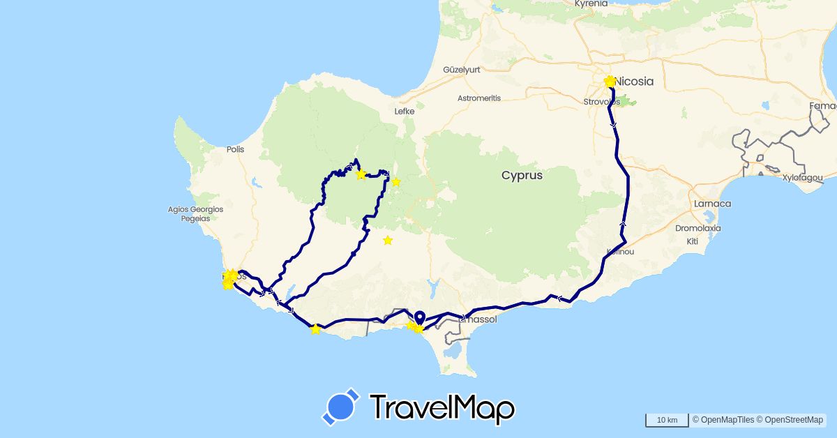 TravelMap itinerary: driving