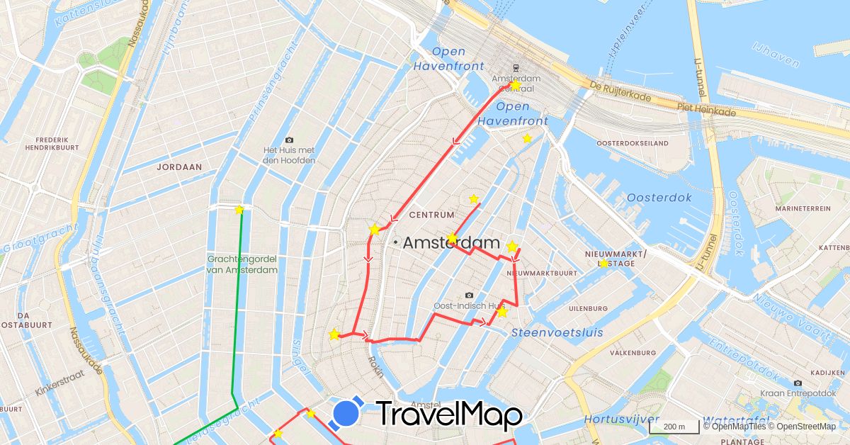 TravelMap itinerary: driving, bus, hiking