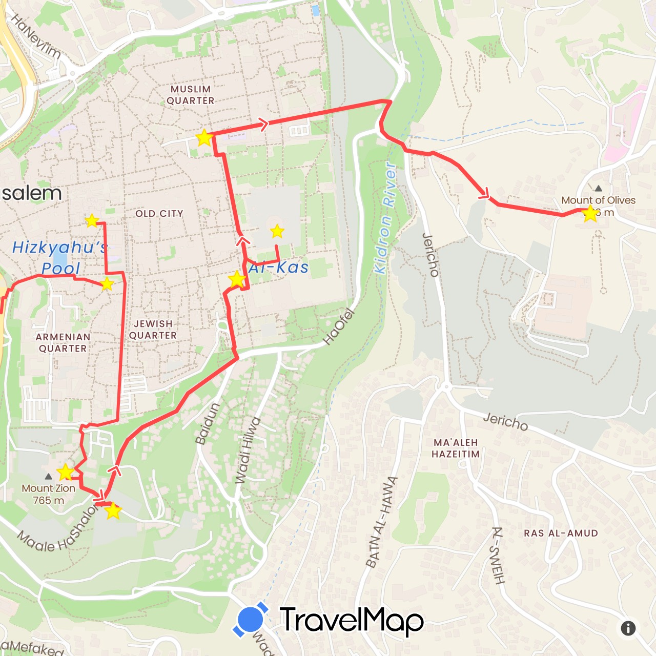 TravelMap itinerary: hiking