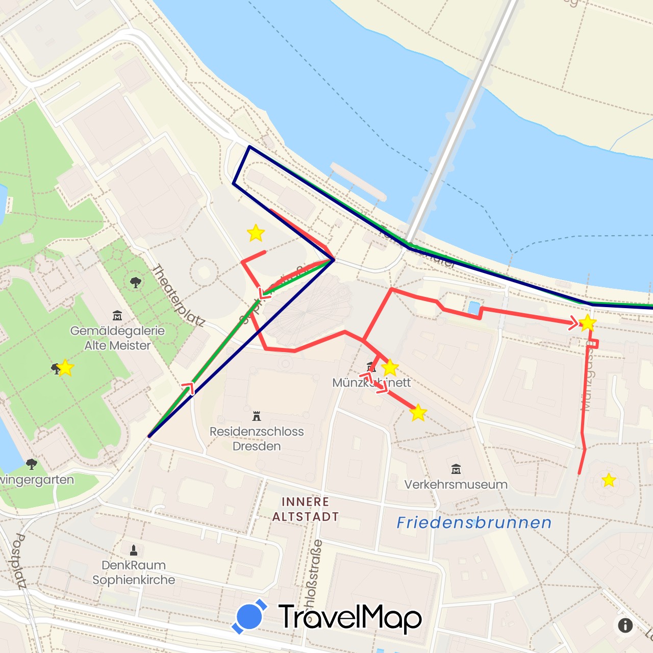 TravelMap itinerary: driving, bus, hiking