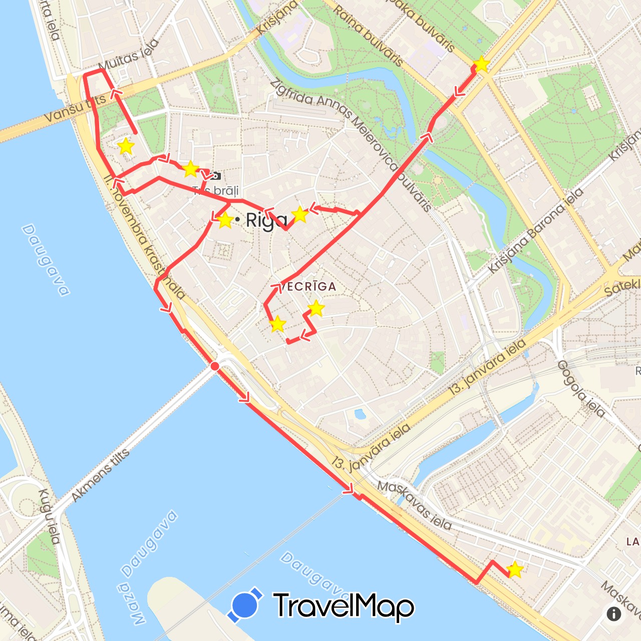 TravelMap itinerary: driving, hiking