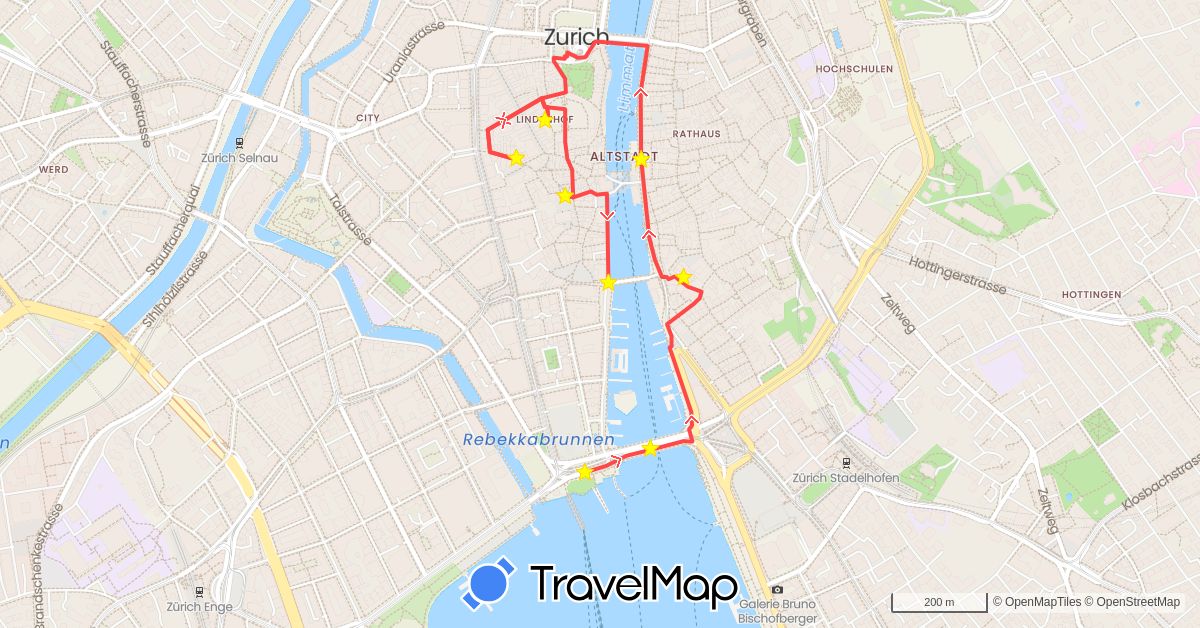 TravelMap itinerary: driving, hiking