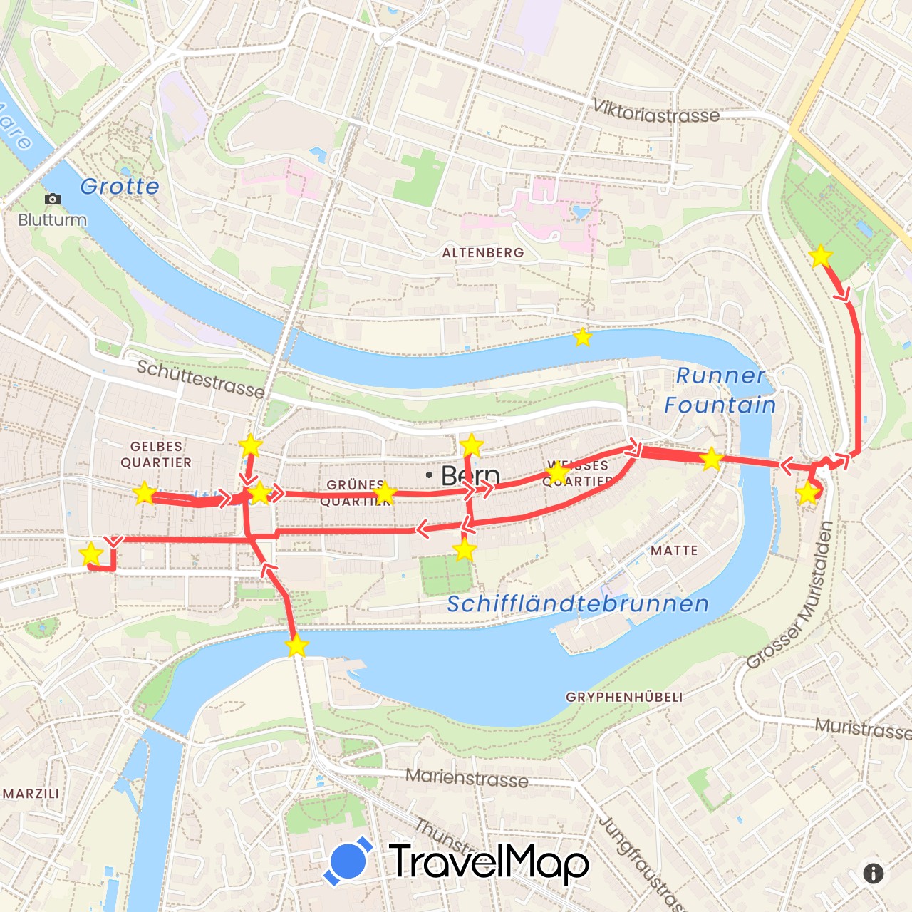 TravelMap itinerary: driving, hiking