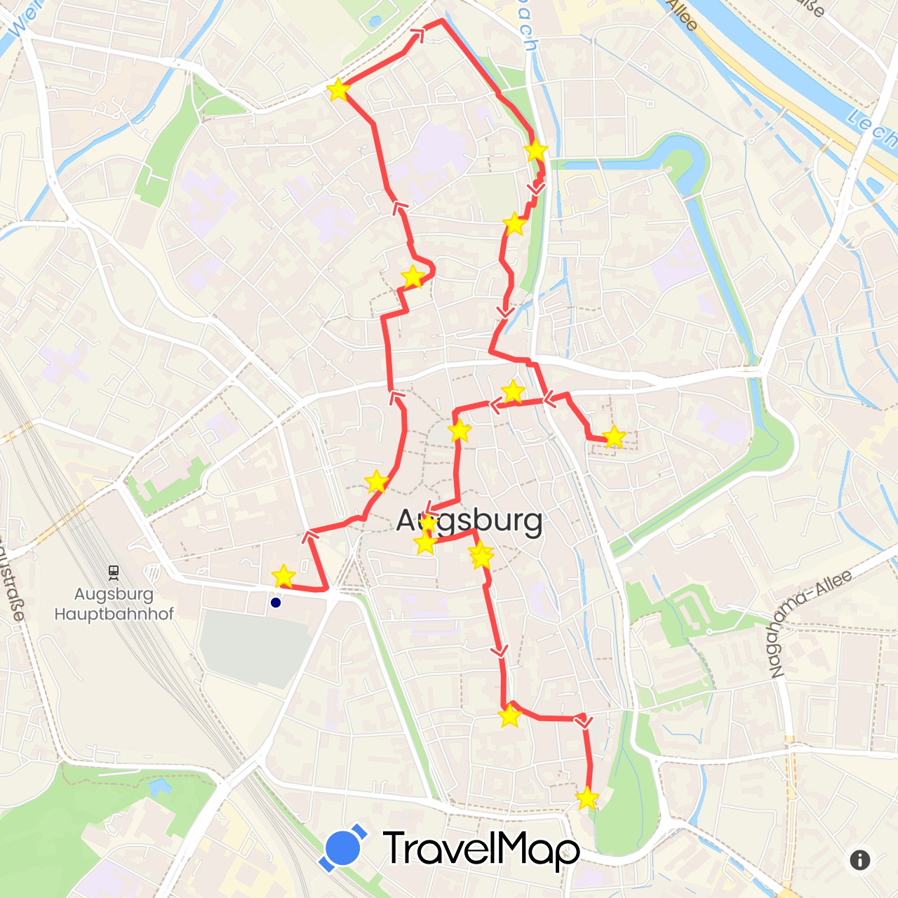TravelMap itinerary: driving, hiking