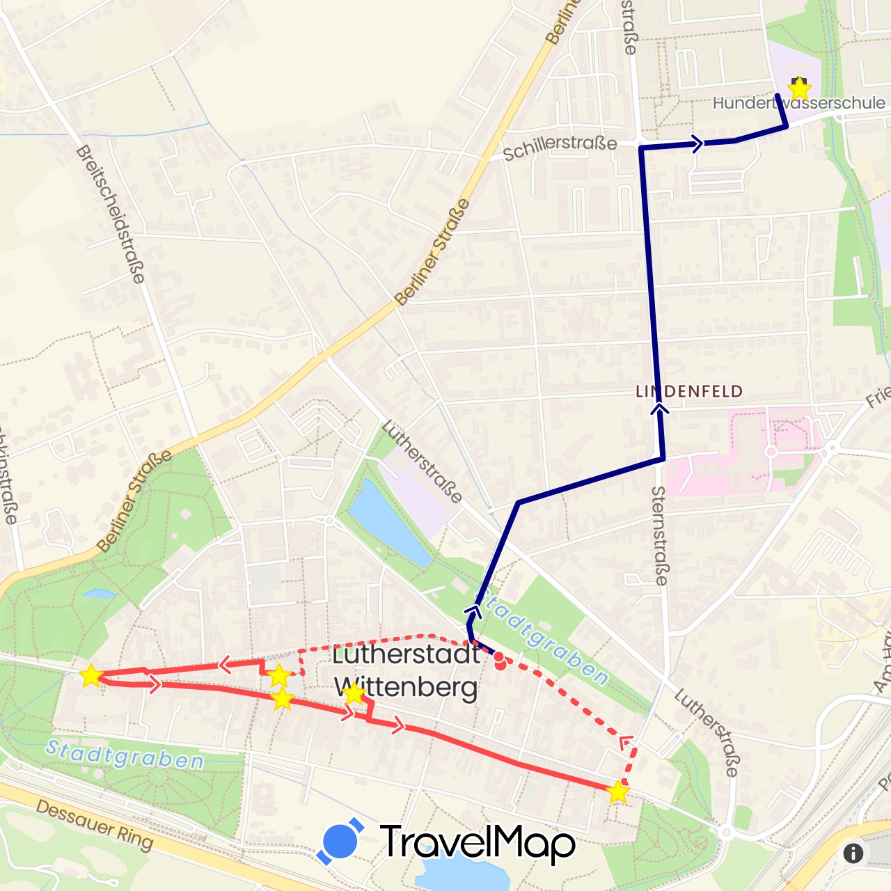 TravelMap itinerary: driving, hiking