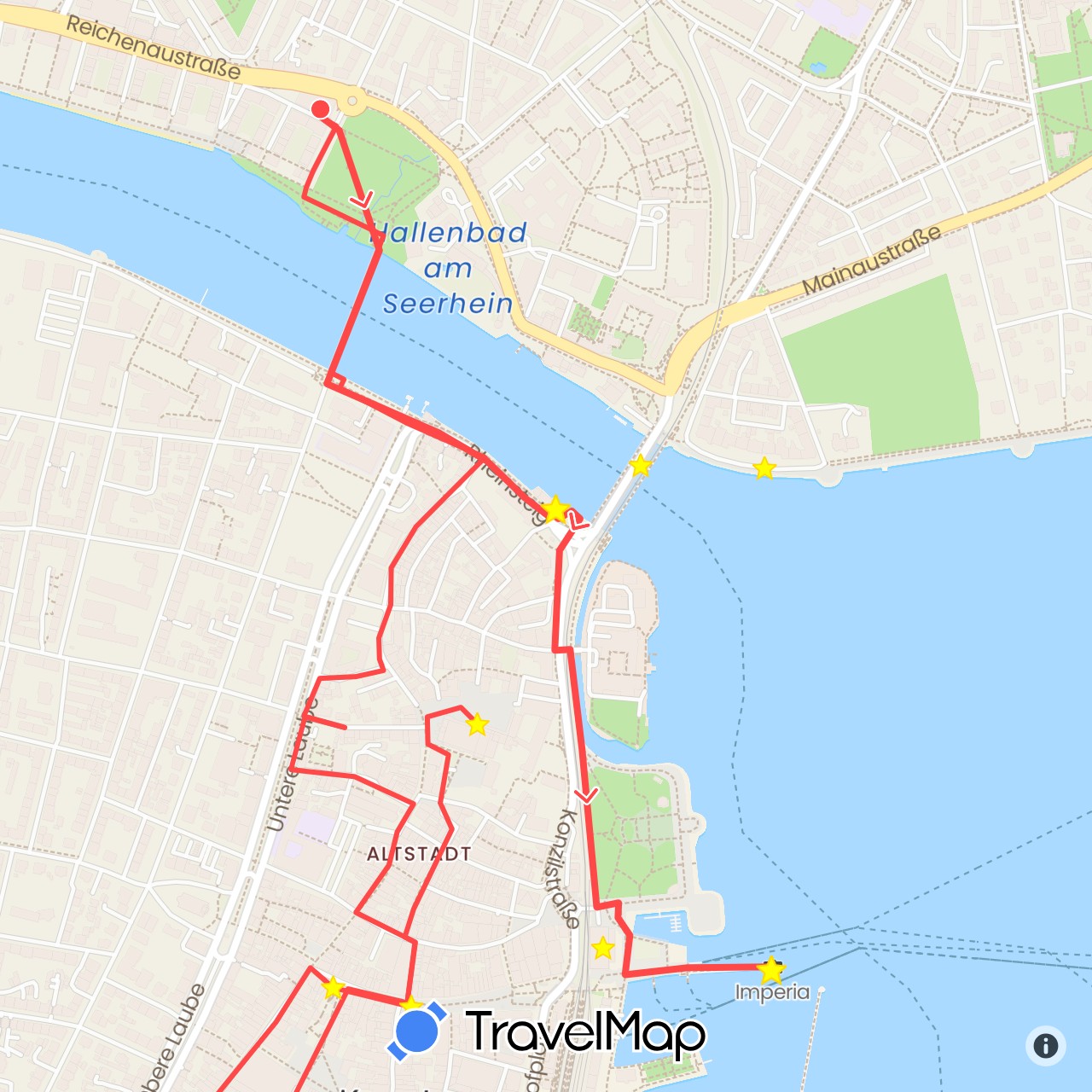 TravelMap itinerary: driving, hiking