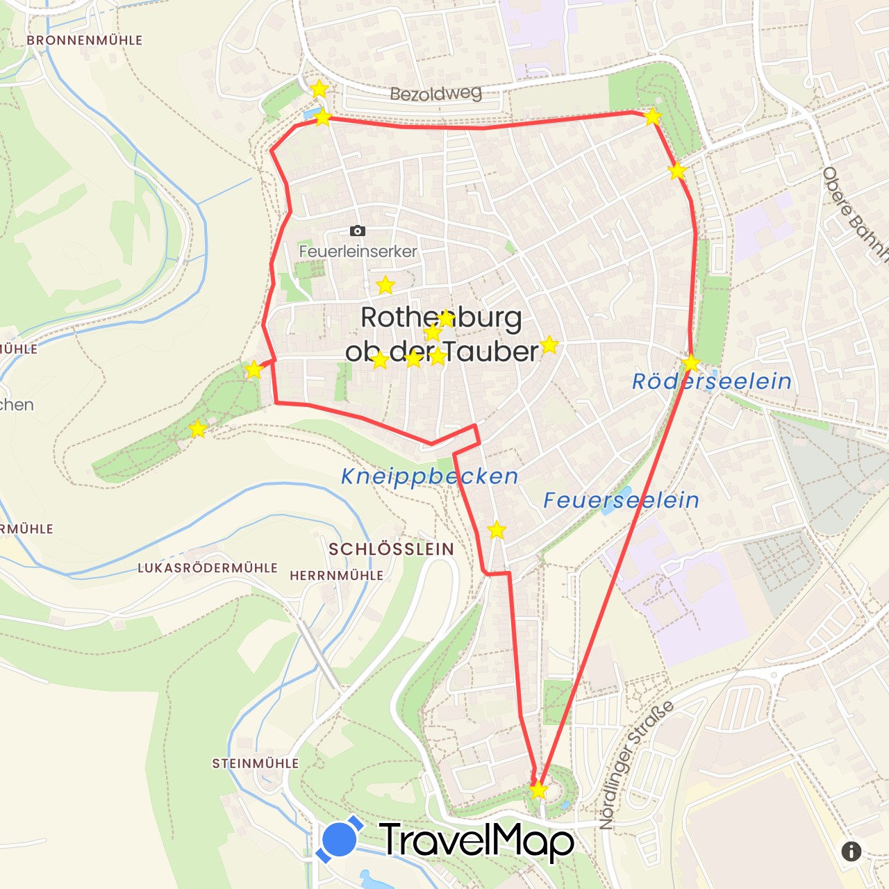 TravelMap itinerary: driving, hiking in Germany (Europe)