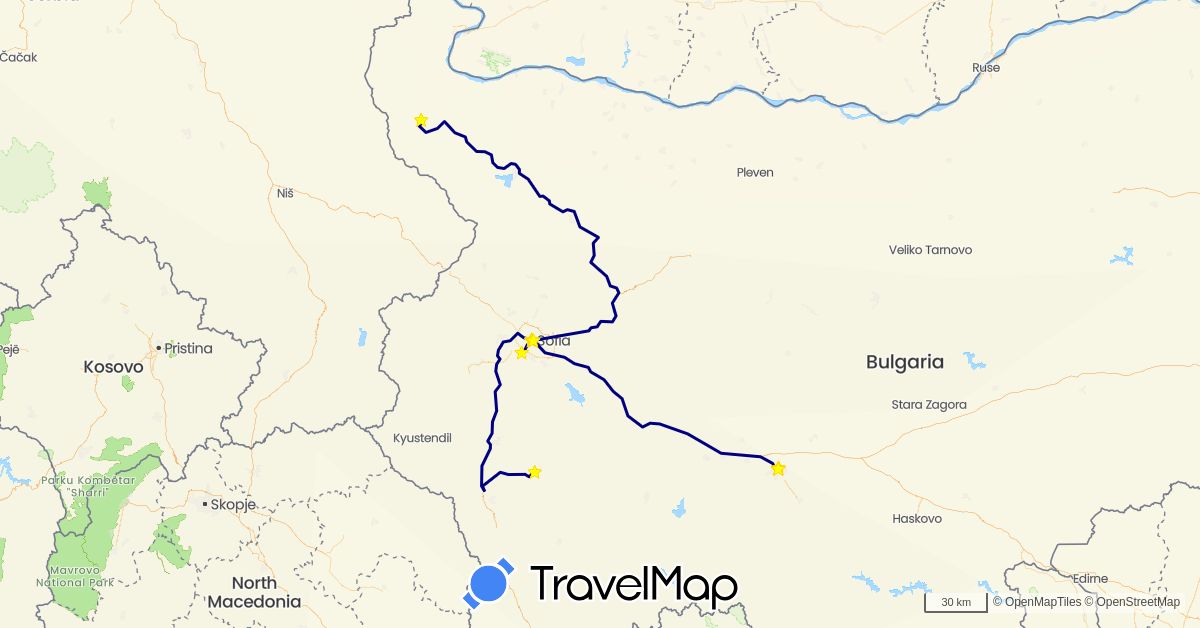 TravelMap itinerary: driving
