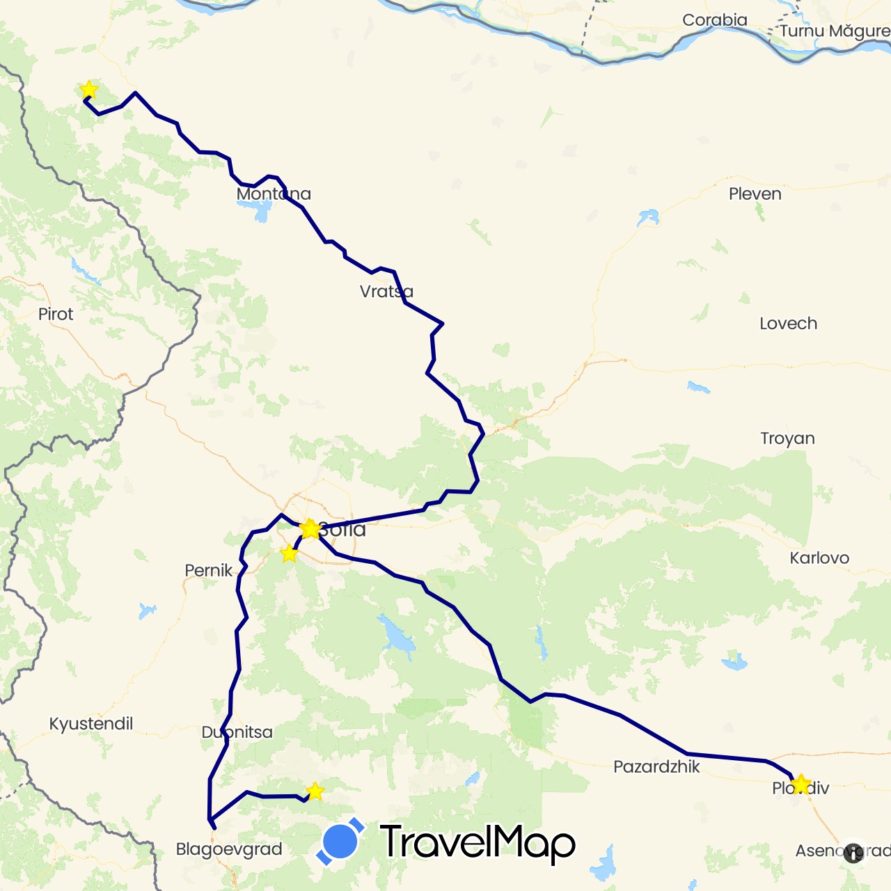 TravelMap itinerary: driving