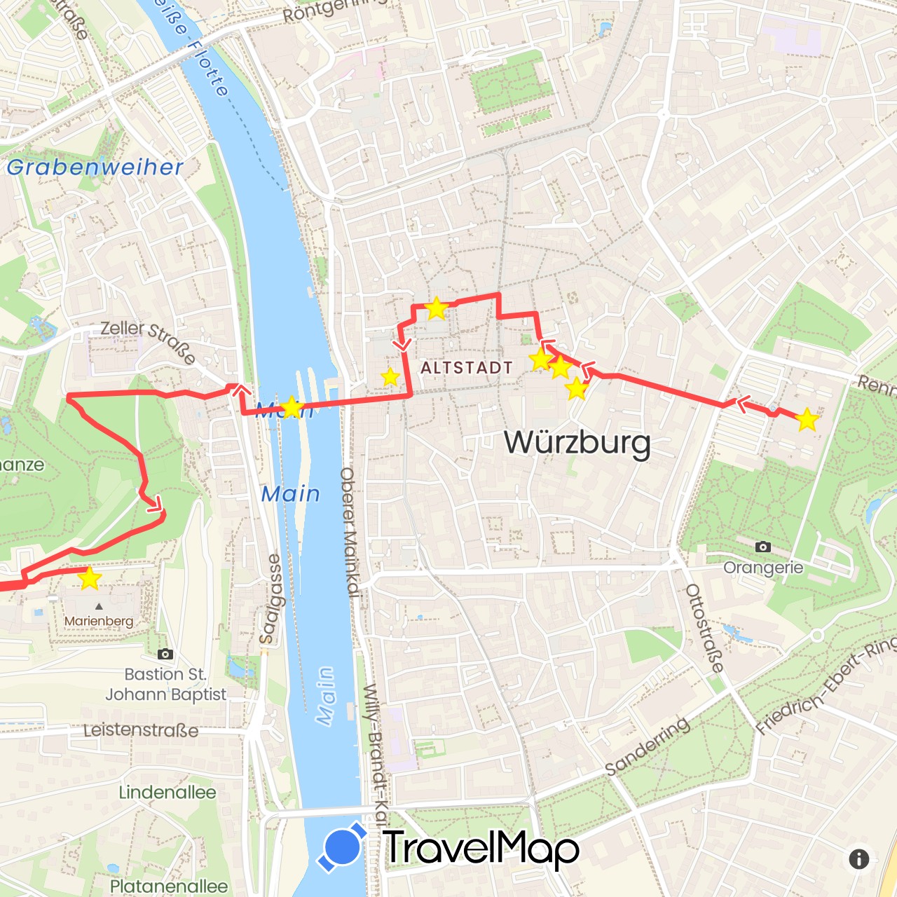 TravelMap itinerary: driving, hiking