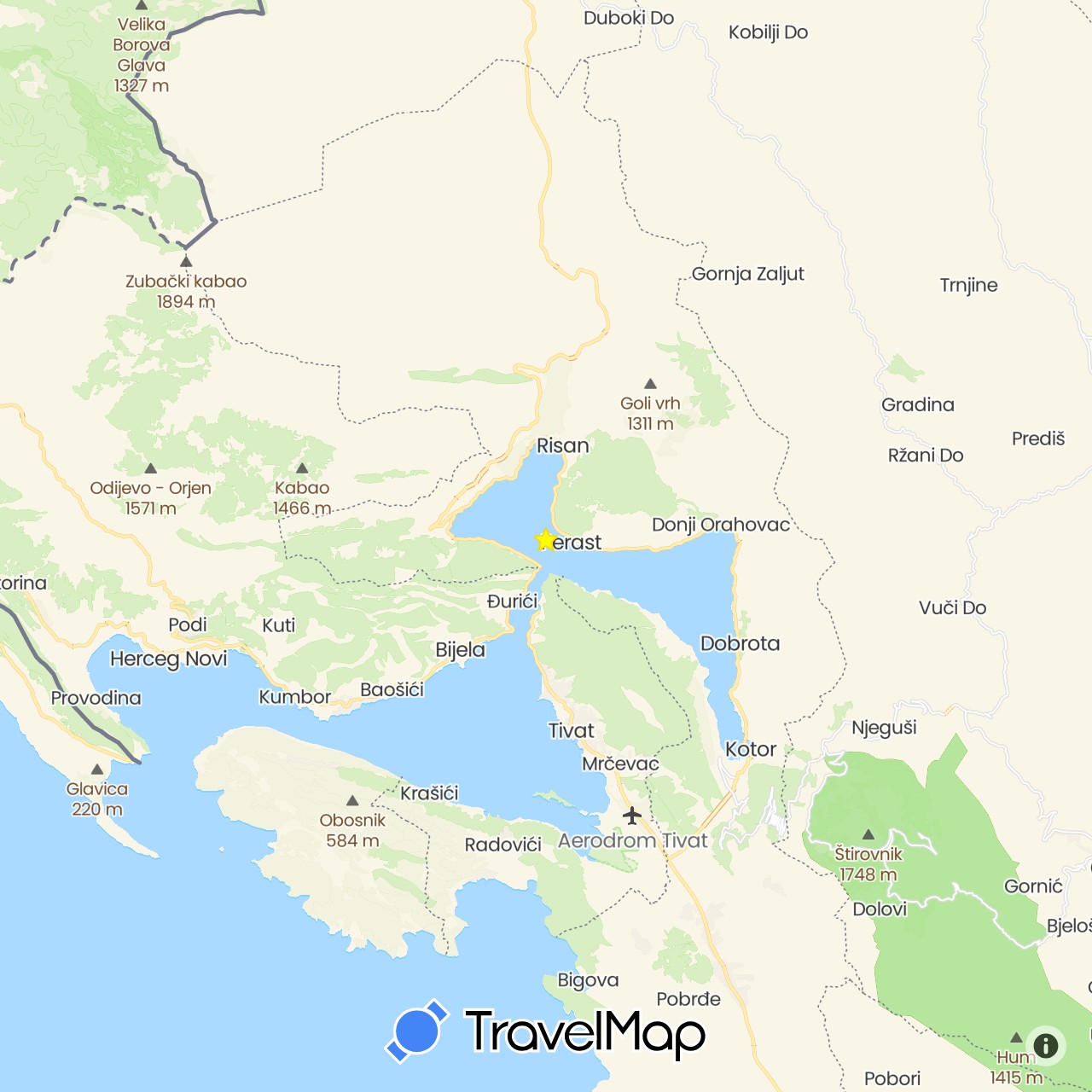 TravelMap itinerary: driving in Montenegro (Europe)