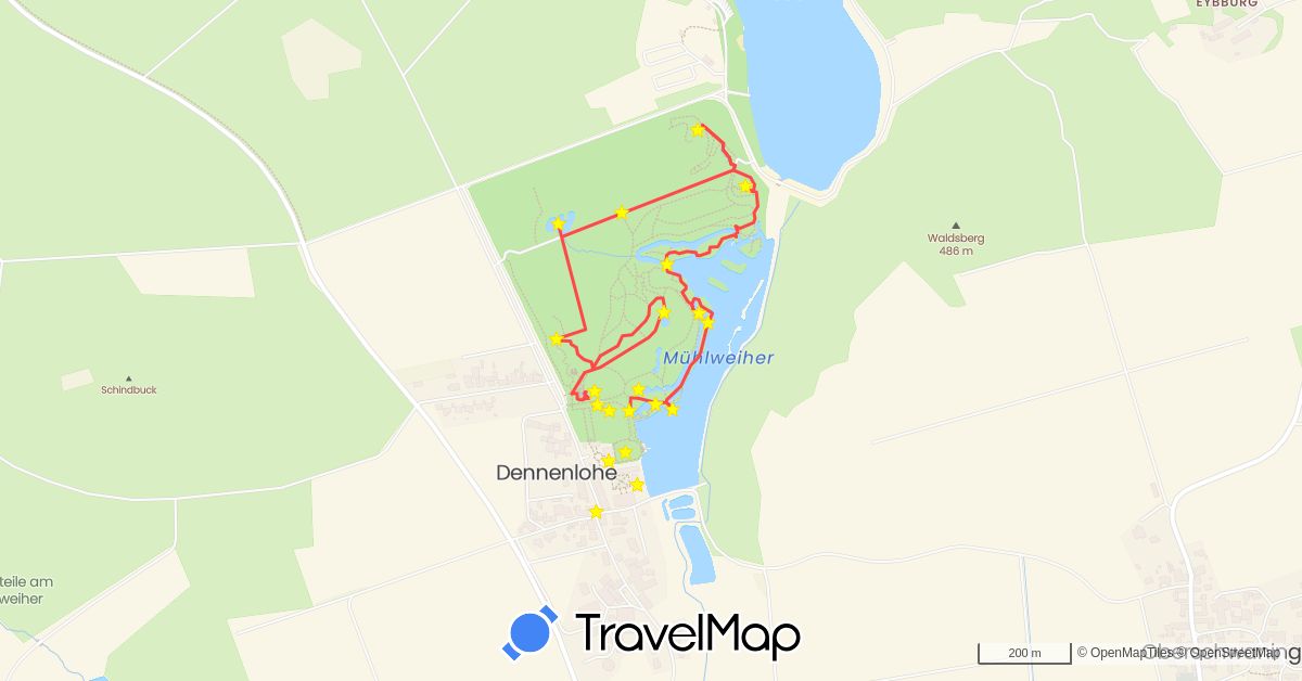 TravelMap itinerary: driving, hiking