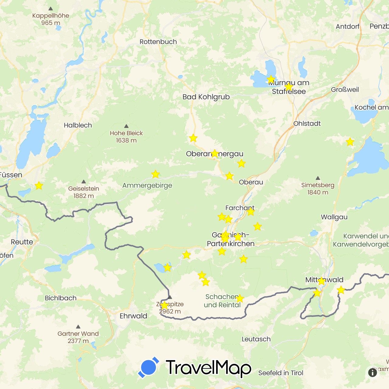 TravelMap itinerary: driving