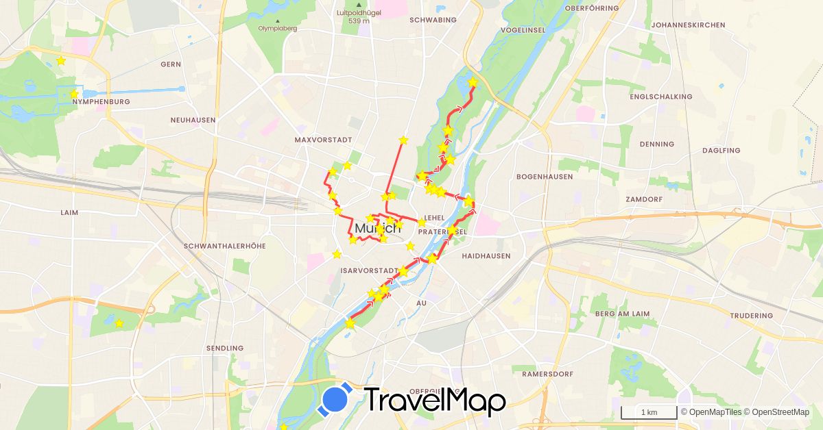 TravelMap itinerary: driving, hiking