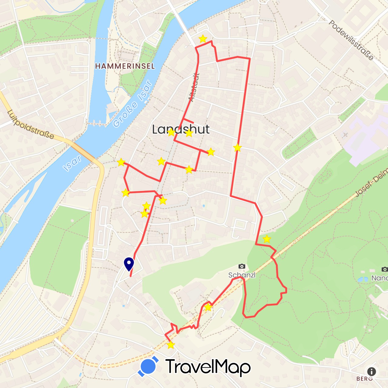 TravelMap itinerary: driving, hiking