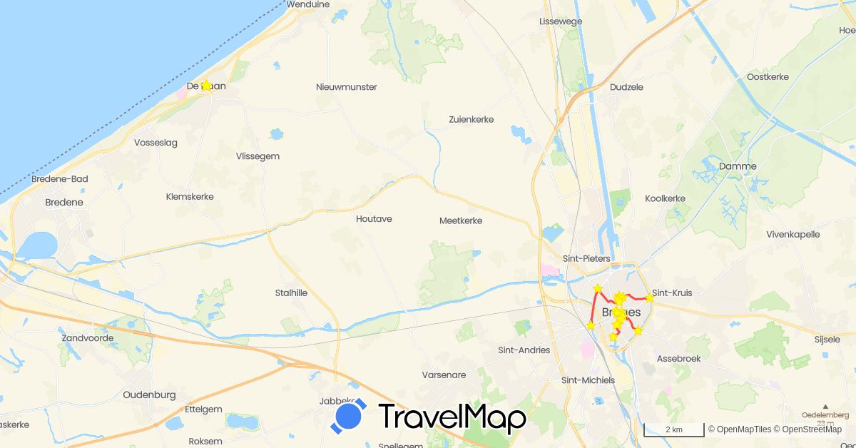 TravelMap itinerary: driving, hiking