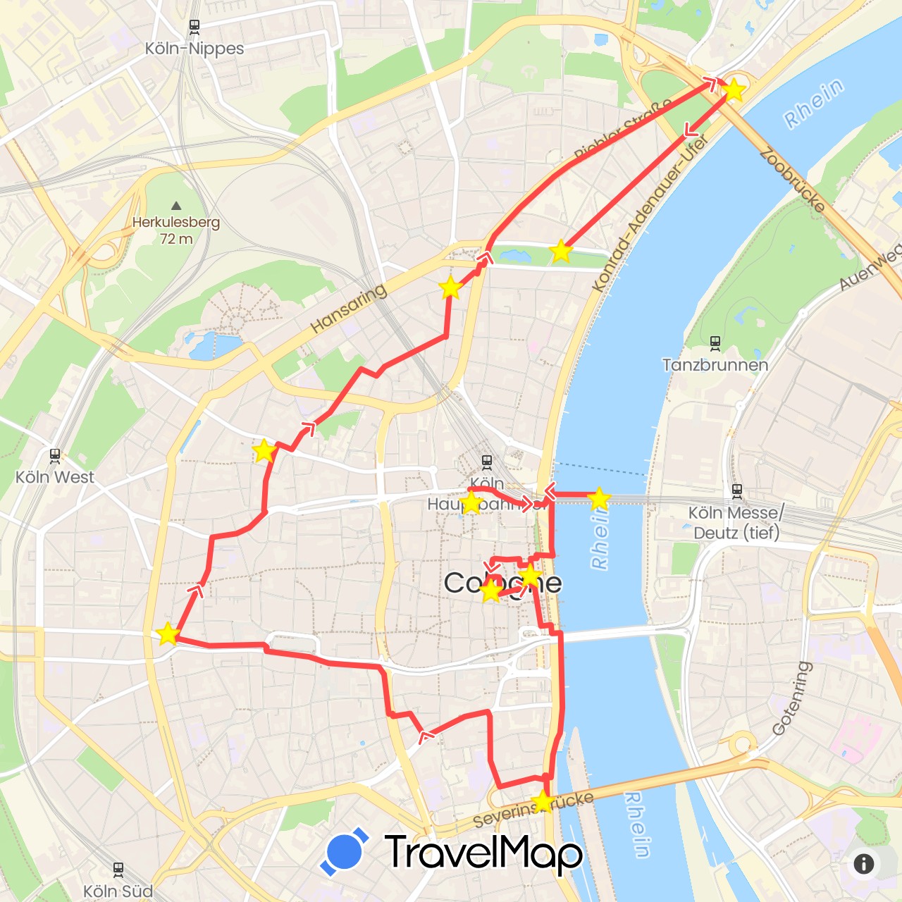 TravelMap itinerary: driving, hiking