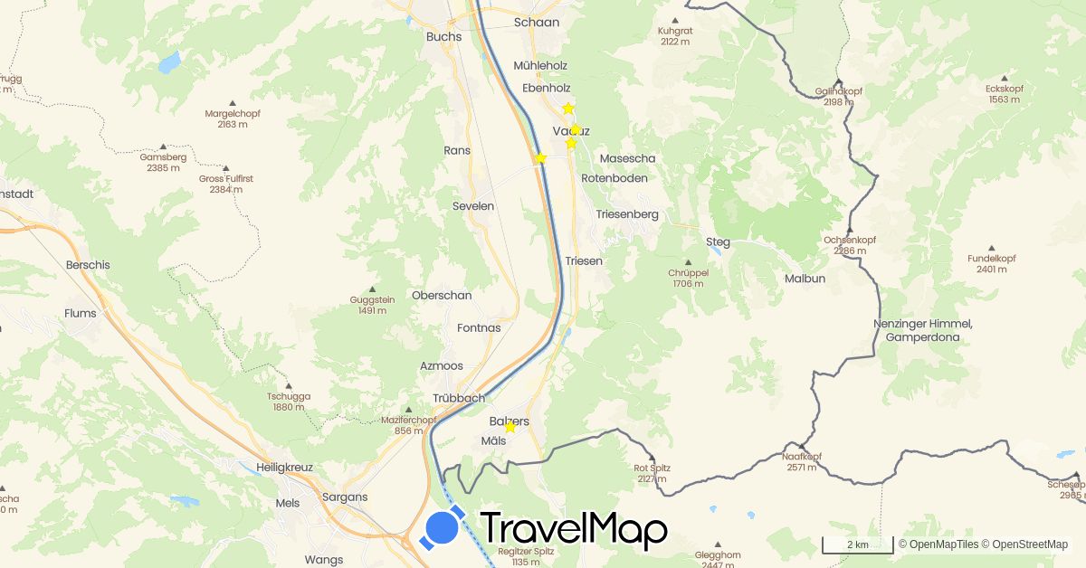 TravelMap itinerary: driving
