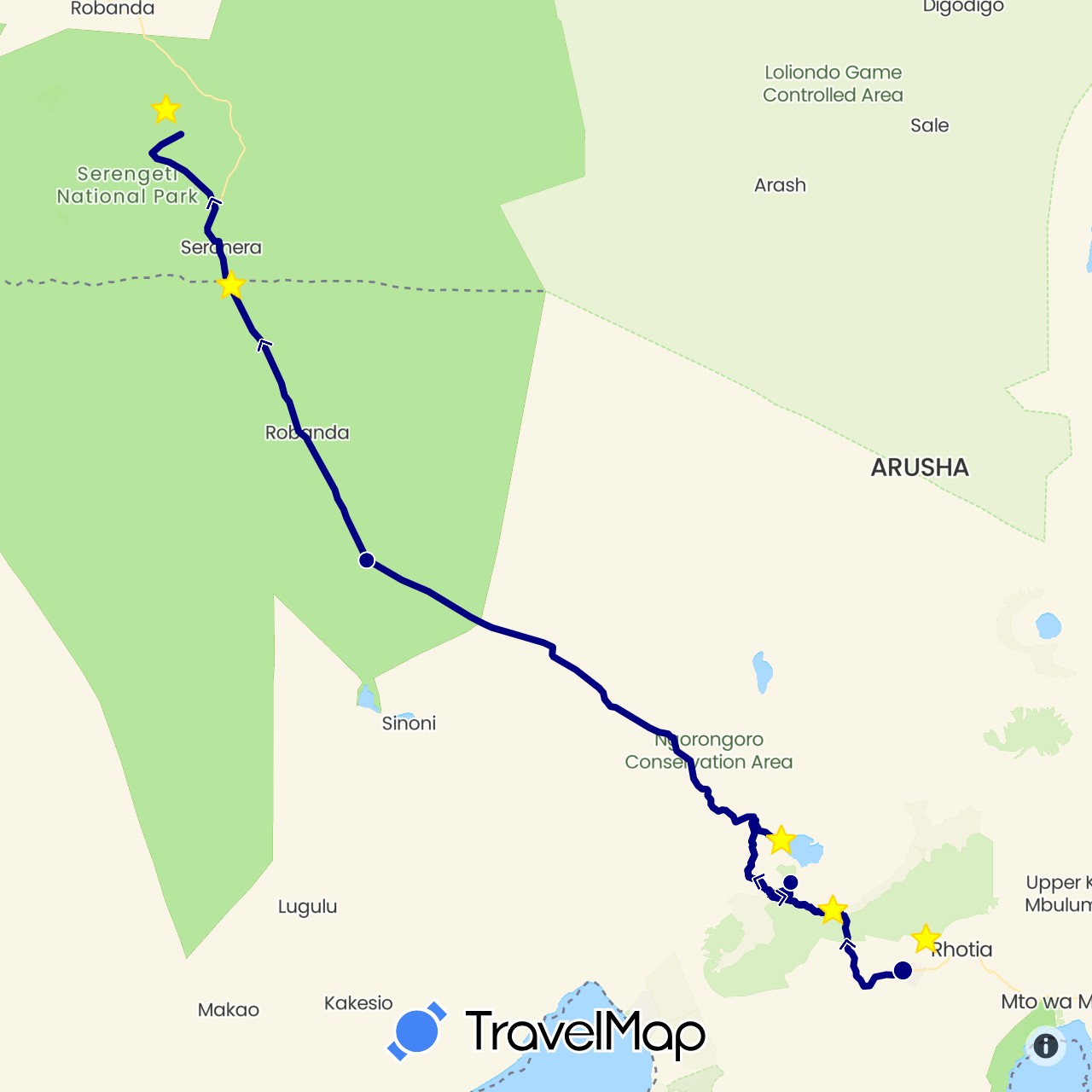 TravelMap itinerary: driving