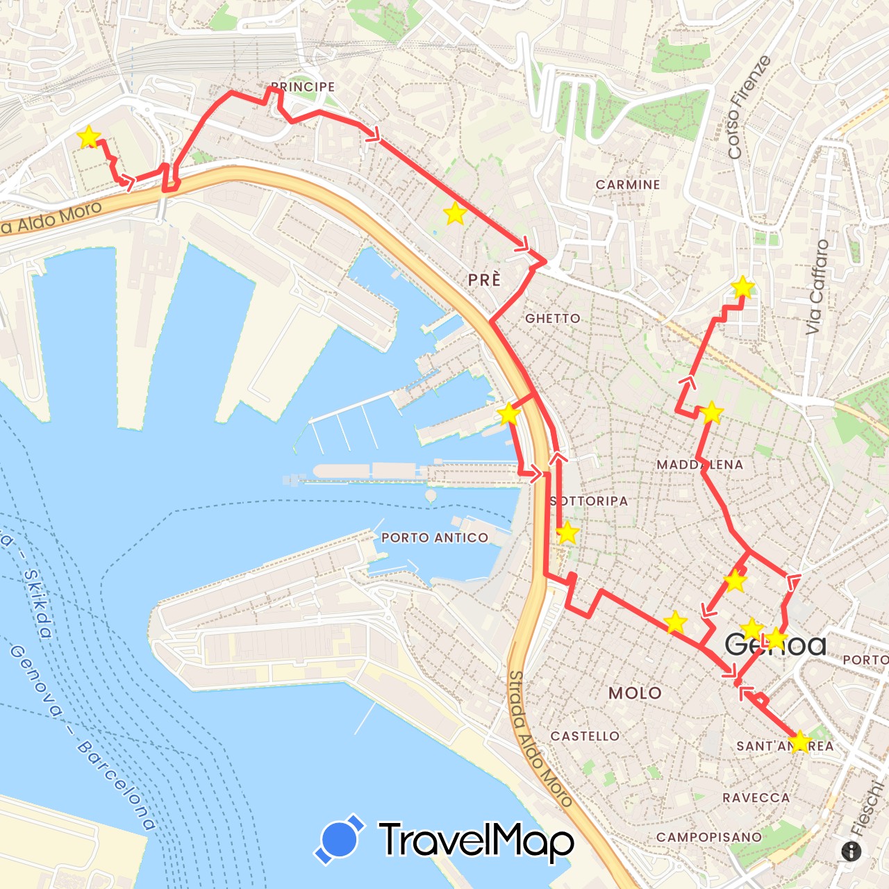 TravelMap itinerary: driving, hiking