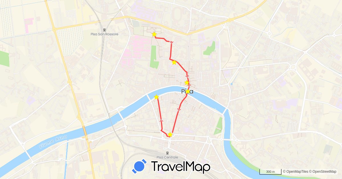 TravelMap itinerary: driving, hiking