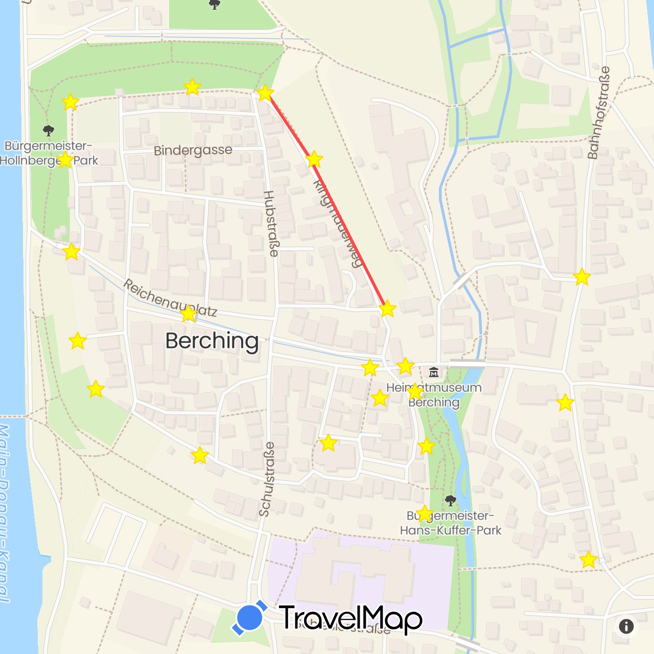 TravelMap itinerary: driving, hiking