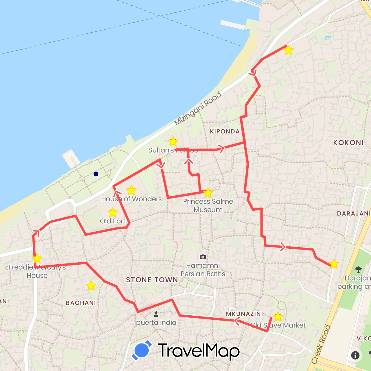 TravelMap itinerary: driving, hiking
