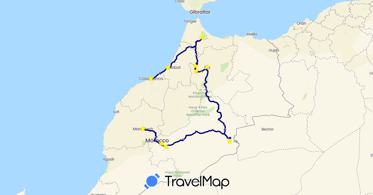 TravelMap itinerary: driving