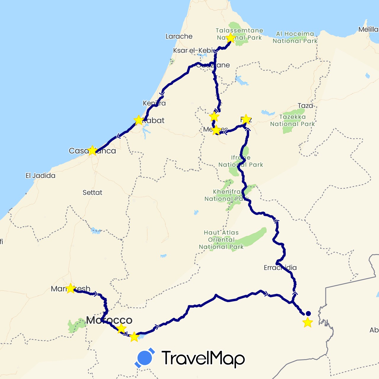 TravelMap itinerary: driving