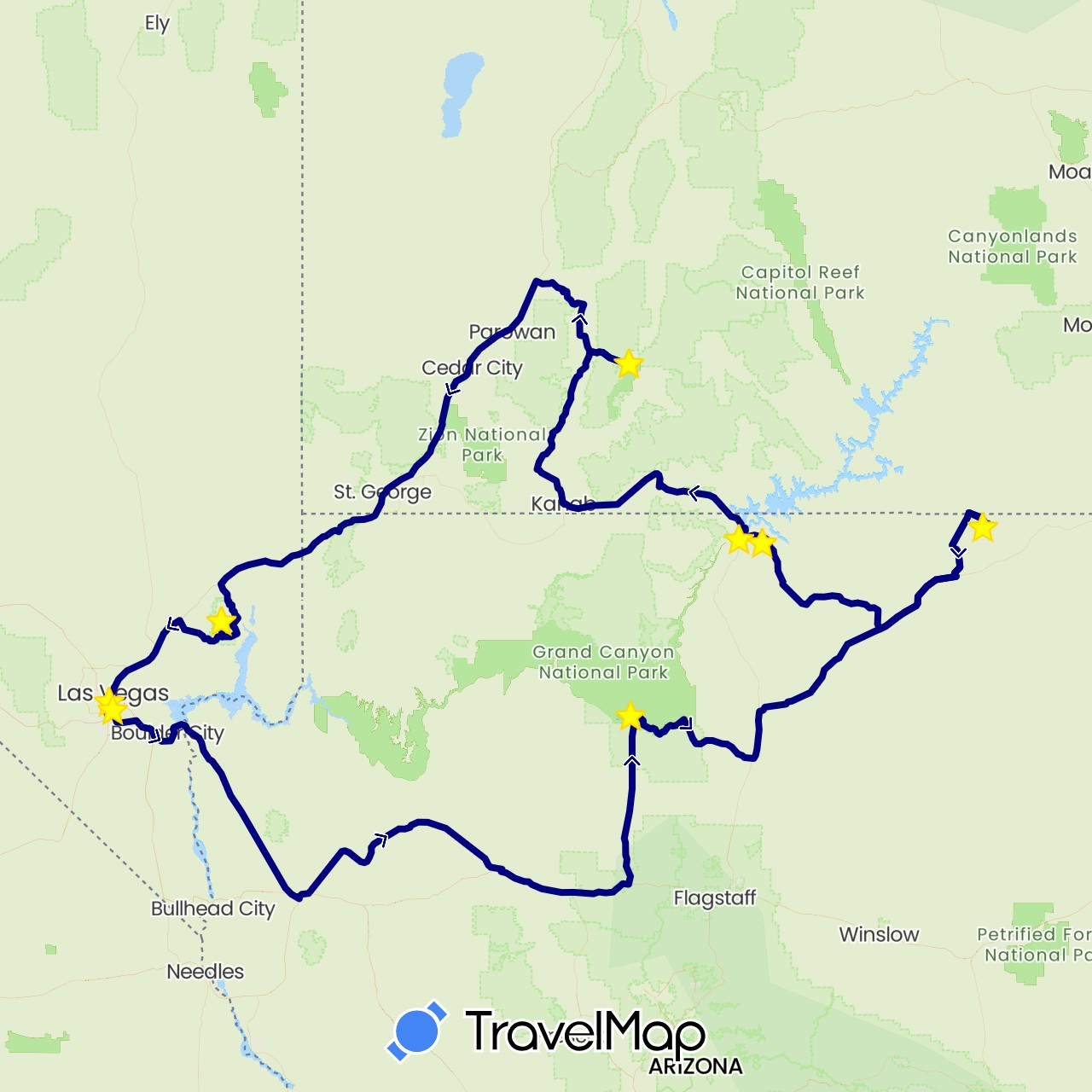 TravelMap itinerary: driving