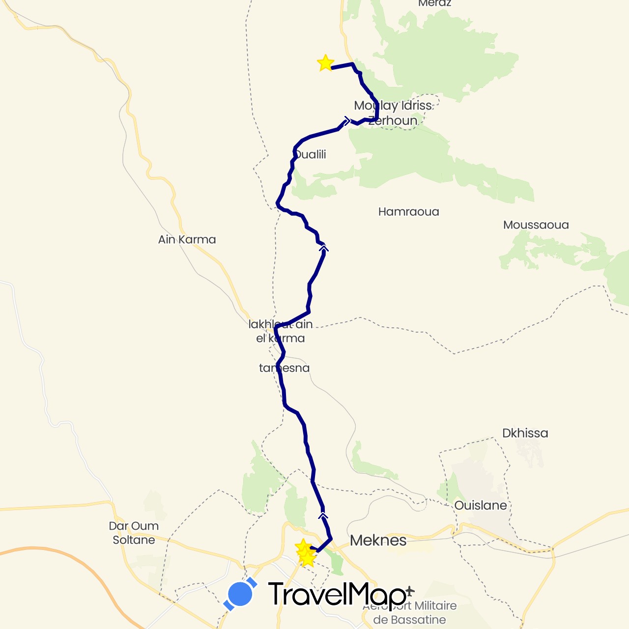 TravelMap itinerary: driving