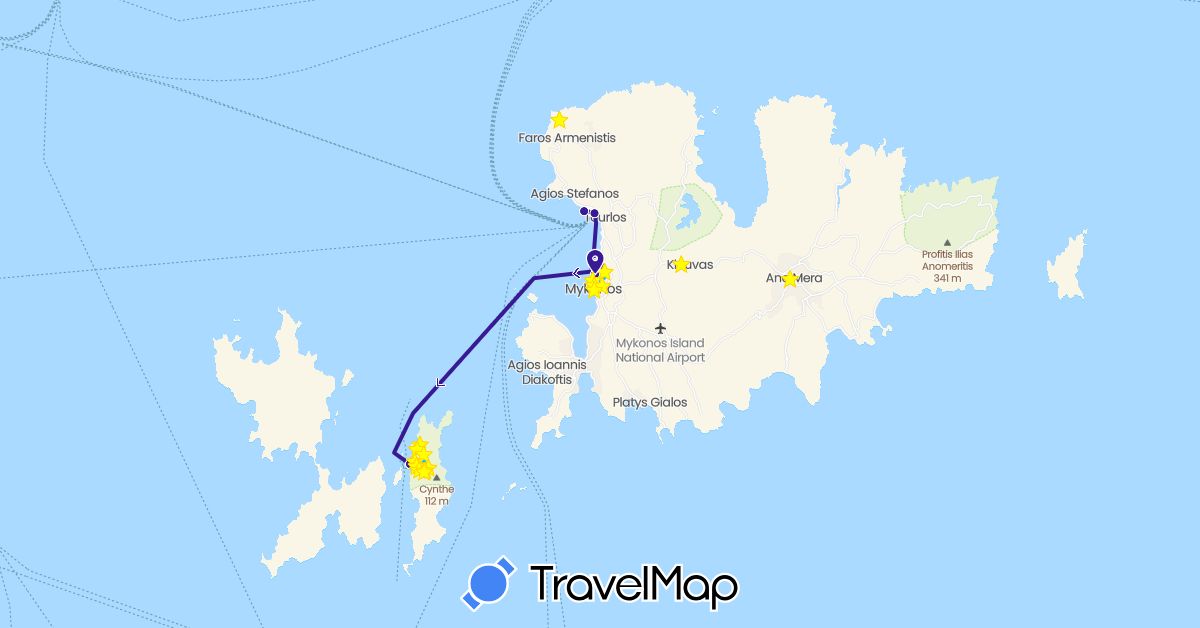 TravelMap itinerary: driving, zu fuß, boot