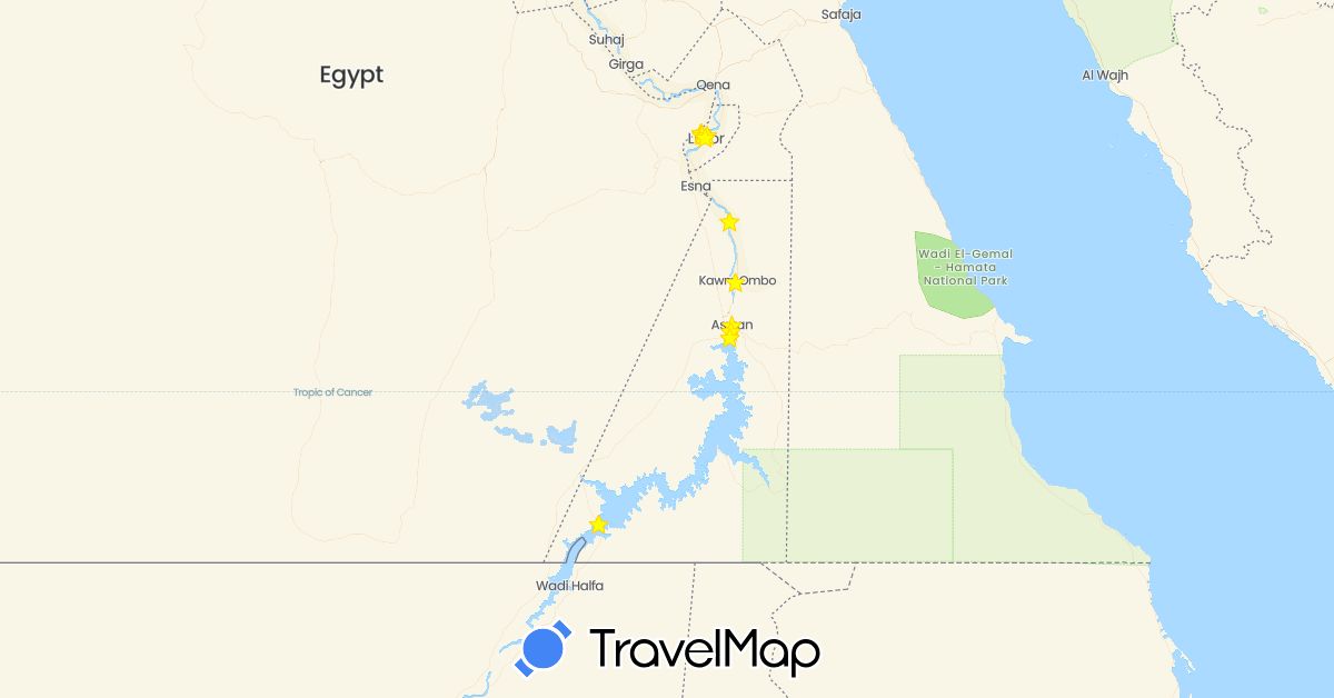 TravelMap itinerary: driving