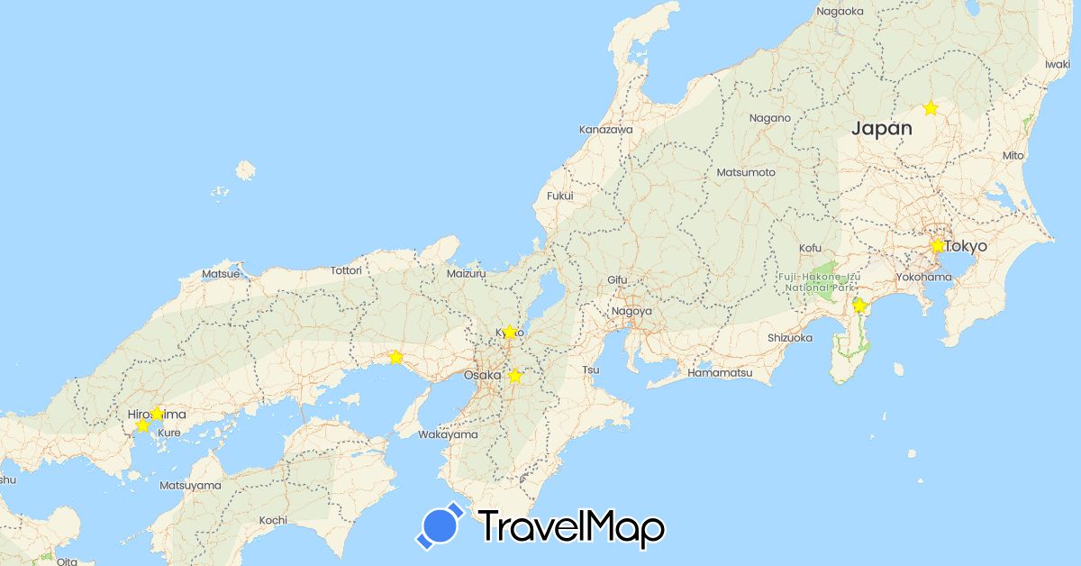 TravelMap itinerary: driving, plane