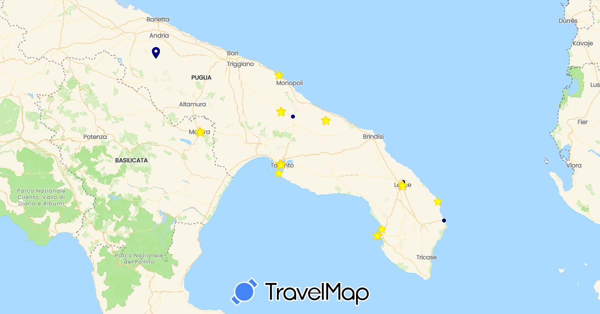 TravelMap itinerary: driving, hiking, hitchhiking