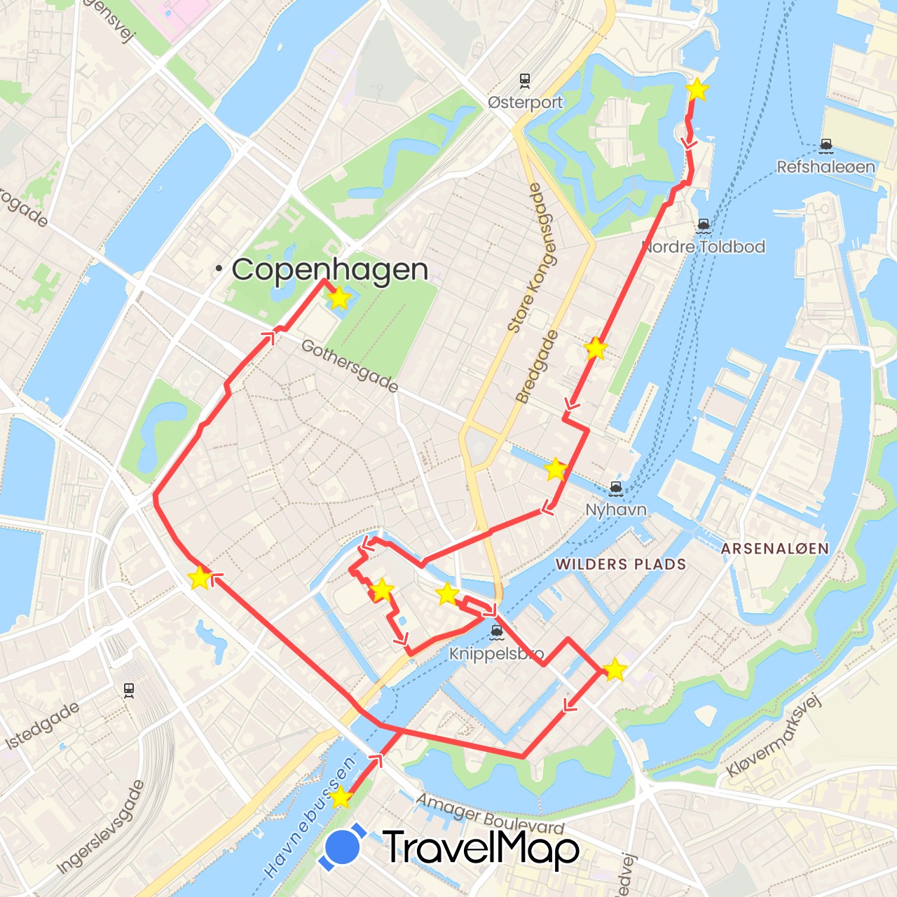 TravelMap itinerary: driving, hiking